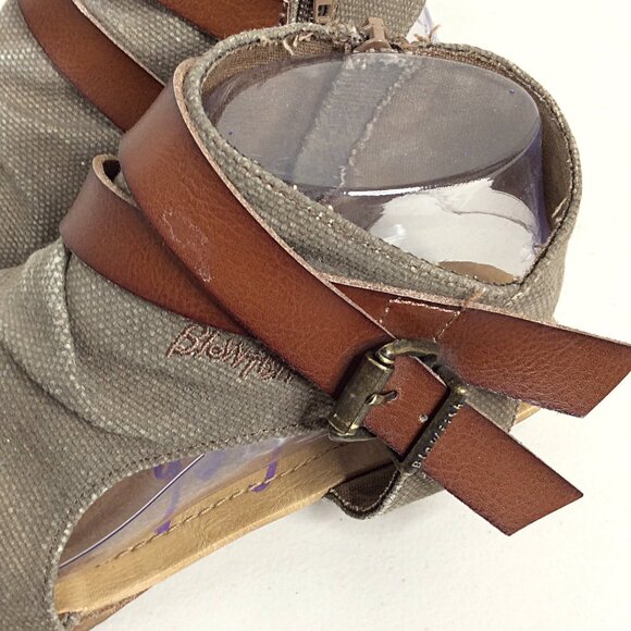 Blowfish Malibu Womens Balla Sandal 7.5 Gladiator Zip Buckle Open Toe Canvas - Picture 6 of 12